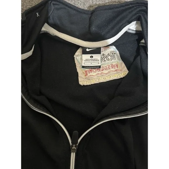 VTG Nike Oregon Ducks Jacket Mens L Black Full Zip Lightweight Tostitos Bowl - Picture 4 of 10